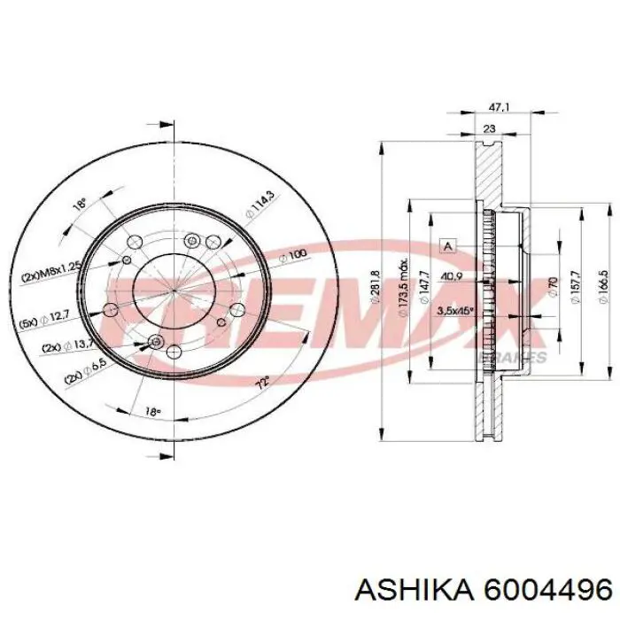 Купить 6004496 Ashika Ротор тормозной