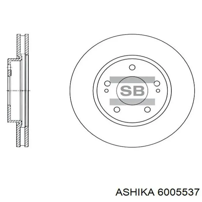 Тормоз дисковый передний Ashika 6005537 цена, от 36.79 USD