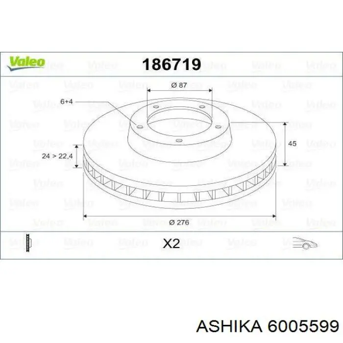 Купить 6005599 Ashika Ротор тормозной