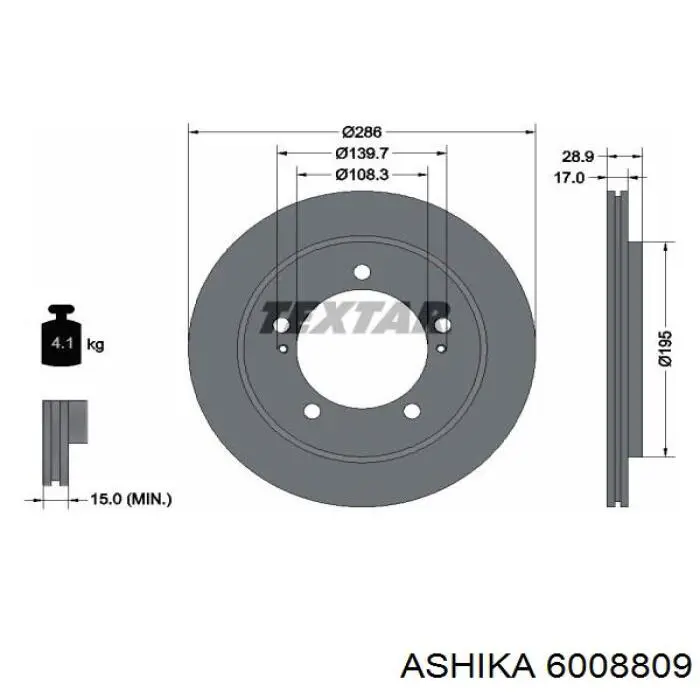 Передние тормозные диски 6008809 Ashika