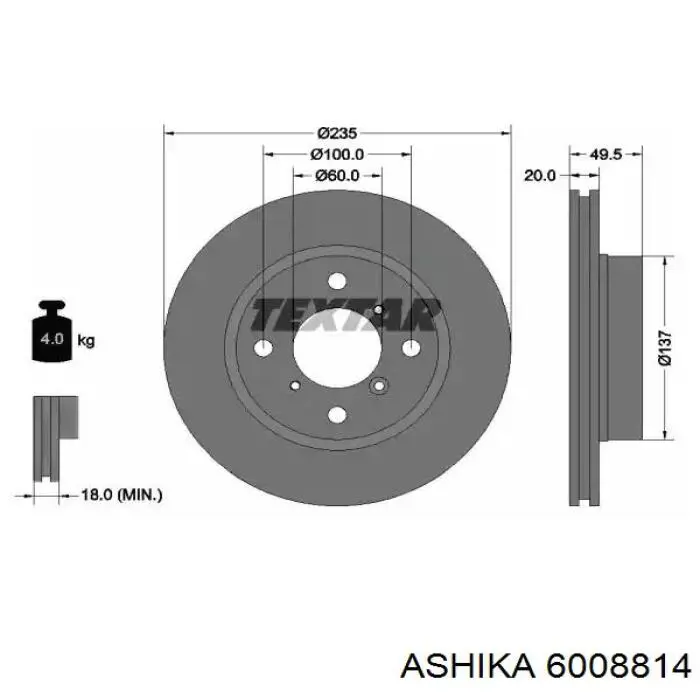 60-08-814 Ashika тормозные диски
