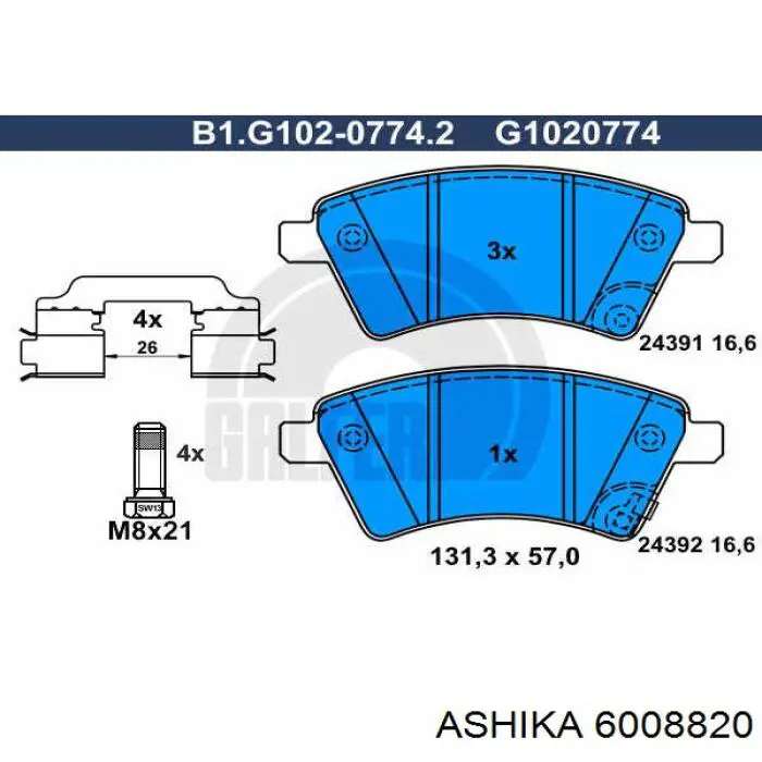 Тормоз дисковый передний Ashika 6008820 цена, от 34.32 USD