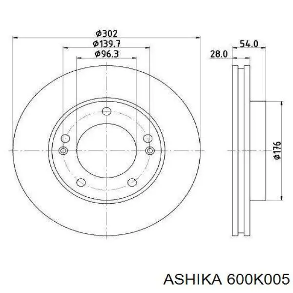 Купить 600K005 Ashika Ротор тормозной