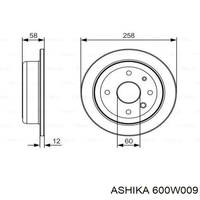 600W009 Ashika Диск тормозной передний