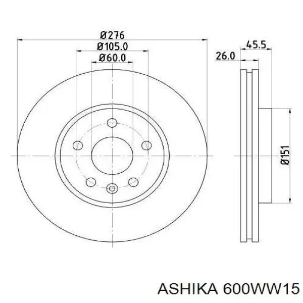 Купить 600WW15 Ashika Ротор тормозной