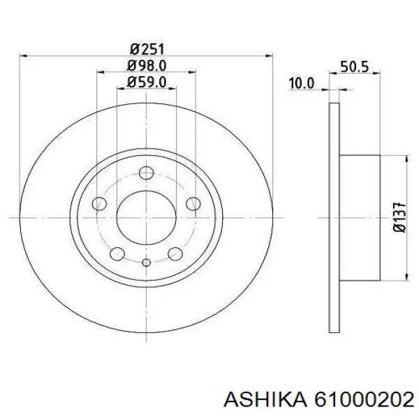 Тормозные диски 61000202 Ashika