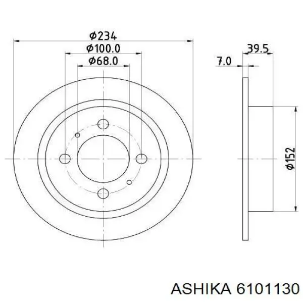 6101130 Ashika диск тормозной задний