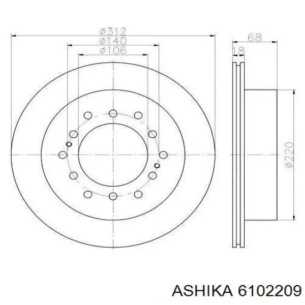 6102209 Ashika Дисковый тормоз