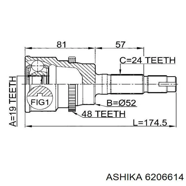 Граната колесная Ashika 6206614 цена, от 23.25 USD