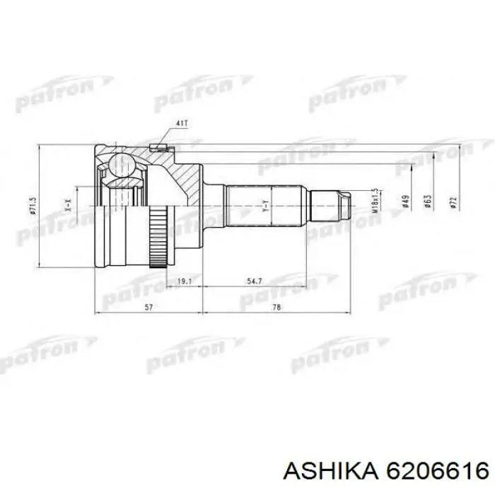 Шарнир угловых скоростей внутренний передний Ashika 6206616 цена, от 30.92 USD