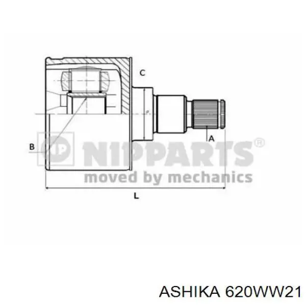 ШРУС внутренний передний 620WW21 Ashika