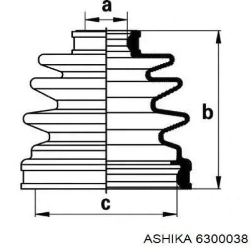 Пыльник шарнира угловых скоростей внутренний передний Ashika 6300038 цена, от 6.33 USD