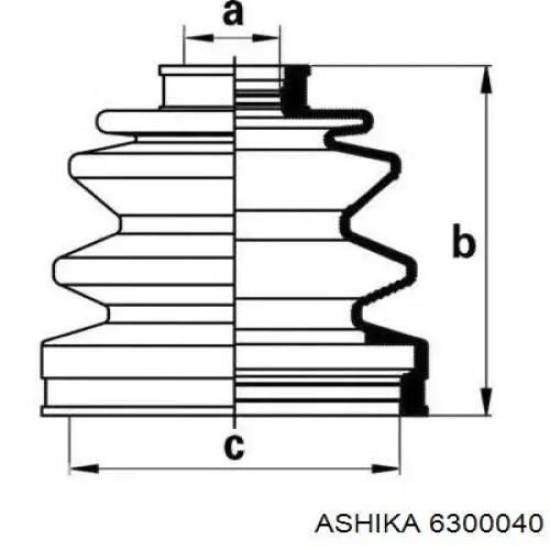 Купить 6300040 Ashika Пыльник гранаты внутренний, передней полуоси