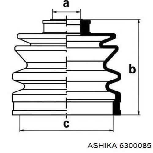 Пыльник ШРУСа внешний, правый Ashika 6300085 цена, от 10.66 USD