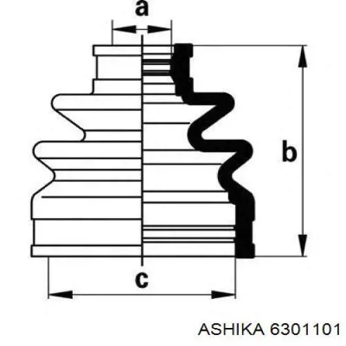 Купить 6301101 Ashika Пыльник гранаты внутренний, передней полуоси