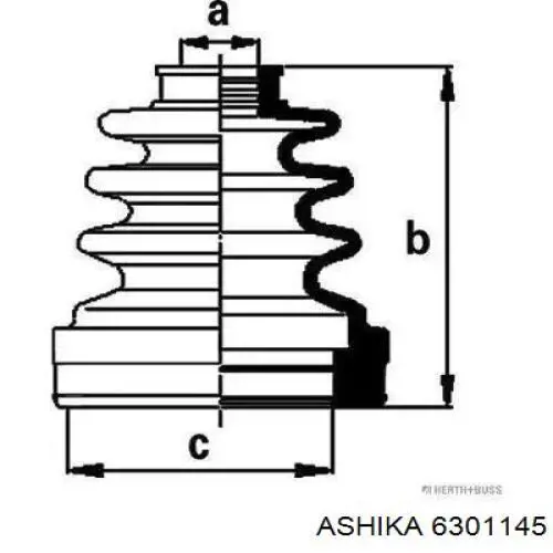 Пыльник ШРУСа внутренний 6301145 Ashika