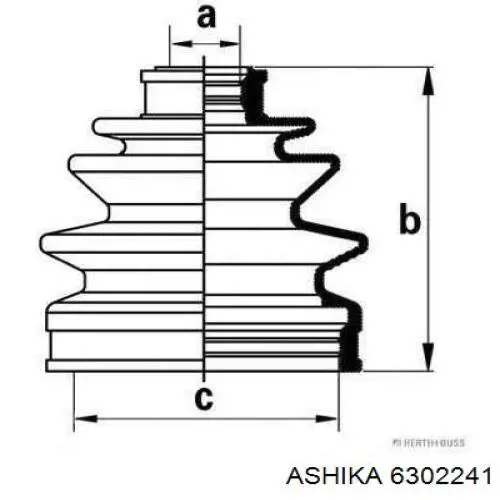 Пыльник ШРУСа наружный 6302241 Ashika