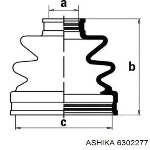 Пыльник ШРУСа внутренний, передней полуоси Ashika 6302277