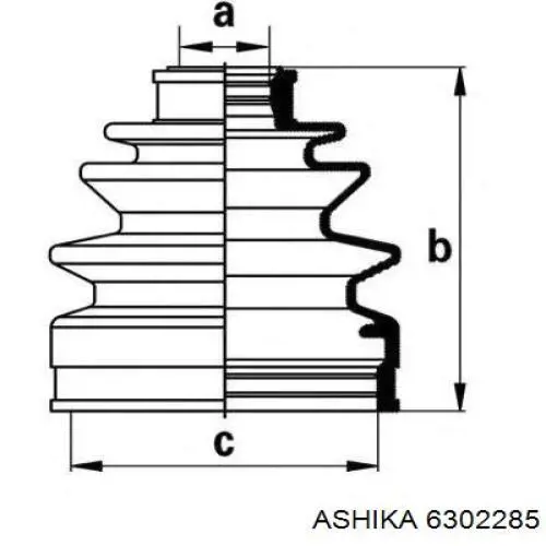 Купить 6302285 Ashika Пыльник ШРУСа внешний, правый
