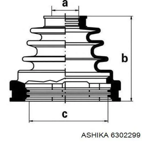 Купить 6302299 Ashika Пыльник гранаты наружный, передний