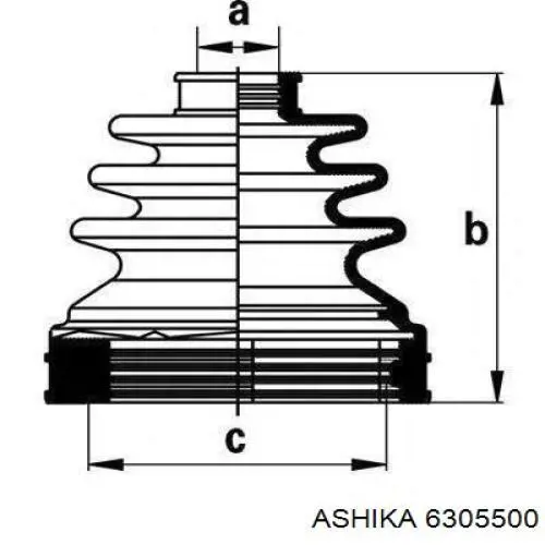 Пыльник ШРУСа наружный 6305500 Ashika