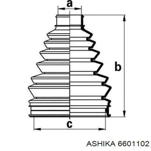 Купить 6601102 Ashika Крестовина карданного вала заднего