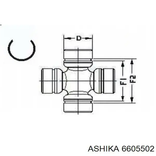 6605502 Ashika крестовина карданного вала заднего