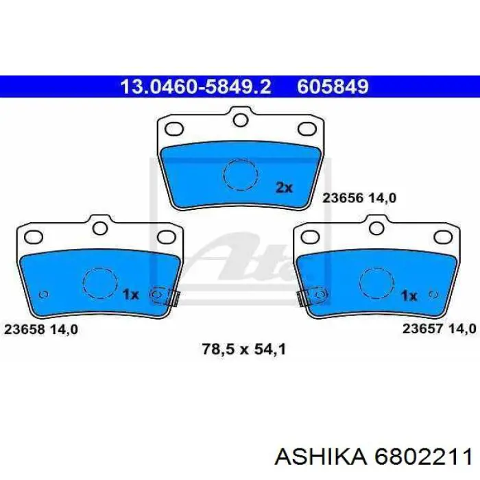 6802211 Ashika Цилиндр тормозной, главный