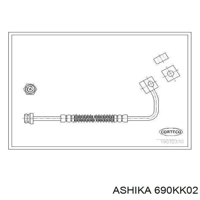 Шланг тормозной передний, левый K&K FT1000 цена, от 10.84 USD