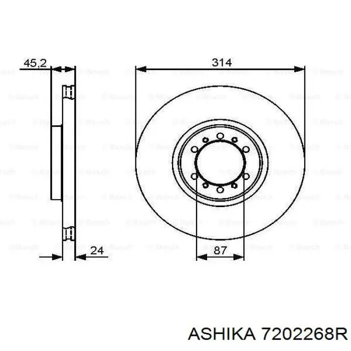 7202268R Ashika Рычаг передней подвески нижний, правый