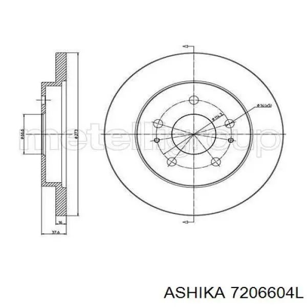 Рычаг передней подвески левый 7206604L Ashika