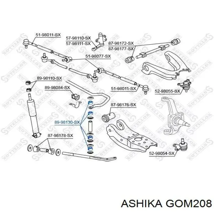 Купить GOM208 Ashika Втулка стойки заднего стабилизатора