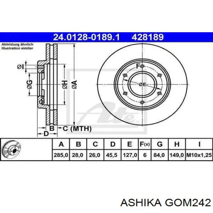 Сайлентблок переднего рычага GOM242 Ashika