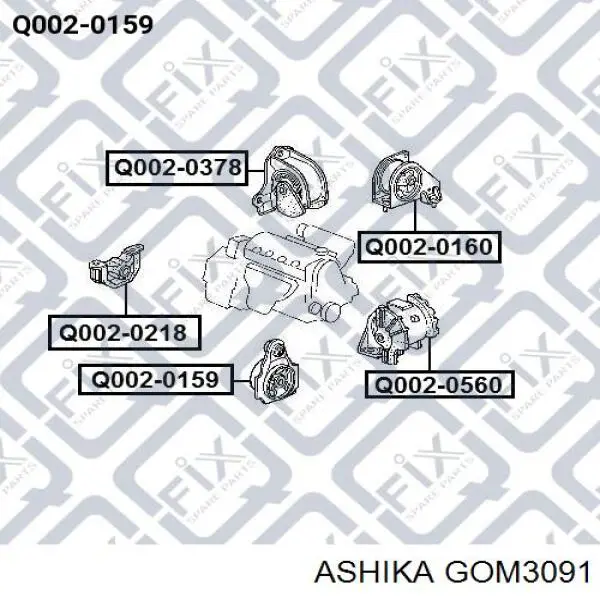 Купить GOM3091 Ashika Правая опора двигателя