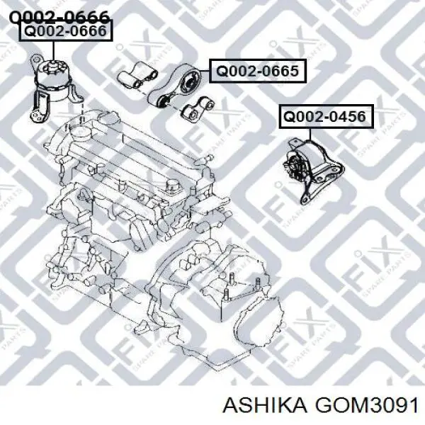 Правая подушка двигателя GOM3091 Ashika