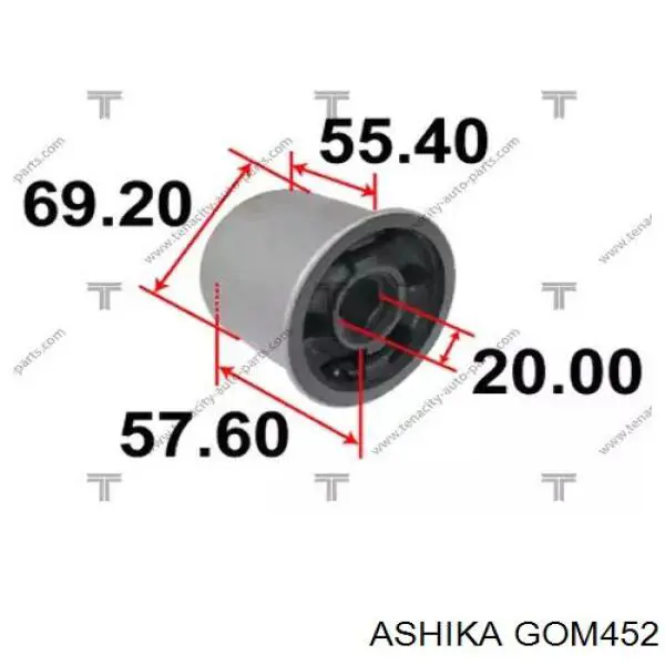 Купить GOM452 Ashika Сайлентблок нижний передней подвески