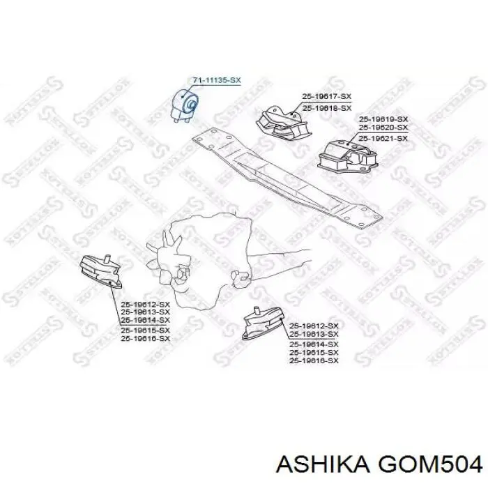 Подвеска раздаточной коробки Ashika GOM504