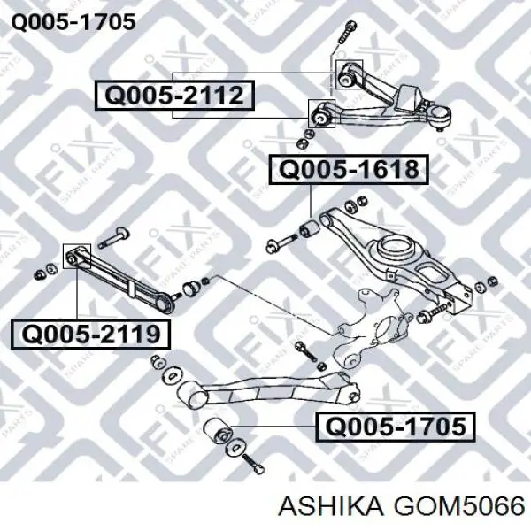 Сайлентблок заднего продольного нижнего рычага Ashika GOM5066 цена, от 13.43 USD
