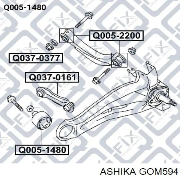 Сайлентблок заднего продольного нижнего рычага Ashika GOM594 цена, от 14.05 USD