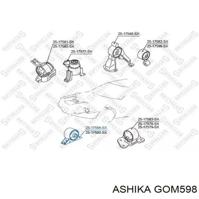 Передняя опора двигателя GOM598 Ashika