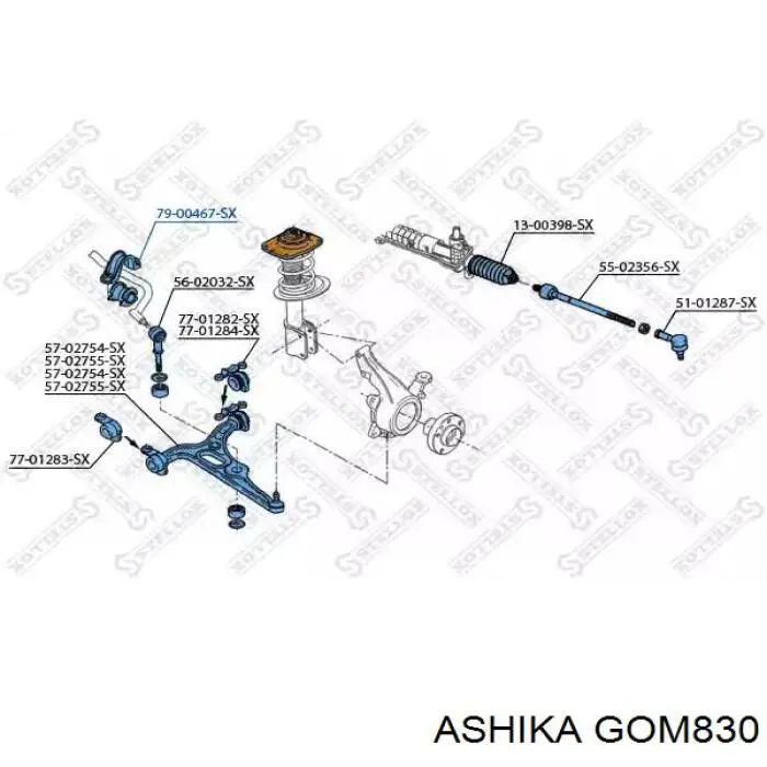 Купить GOM830 Ashika Втулки переднего стабилизатора
