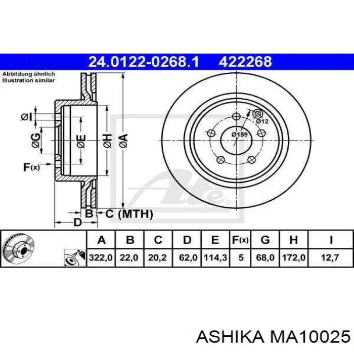 Купить MM10025 Japan Parts Амортизатор задней подвески