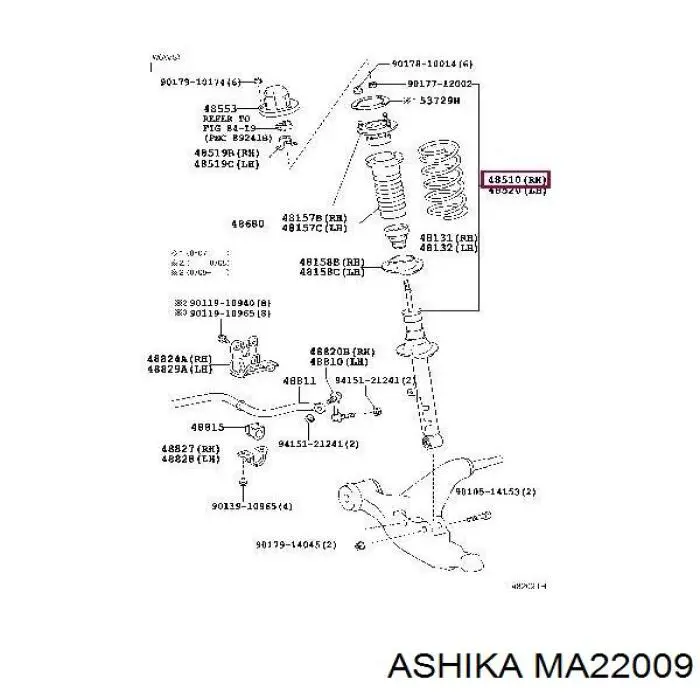 Амортизатор передний правый MA22009 Ashika