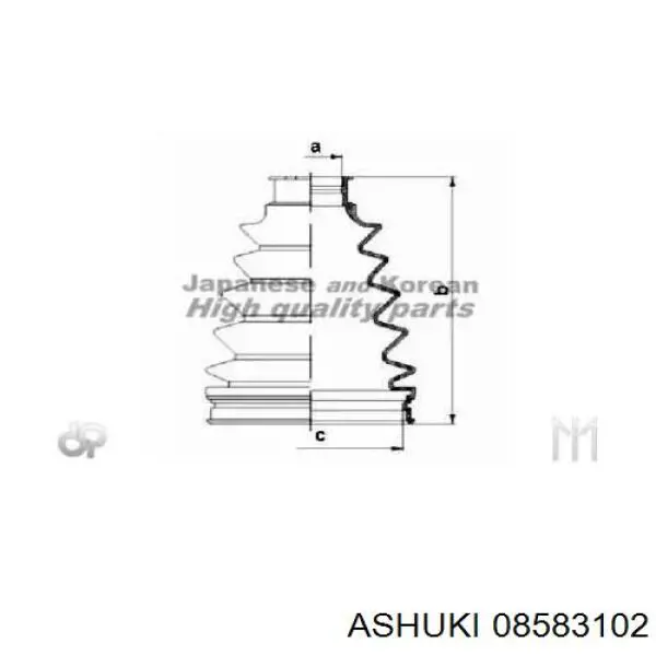 0858-3102 Ashuki пыльники шрусов передней полуоси, комплект