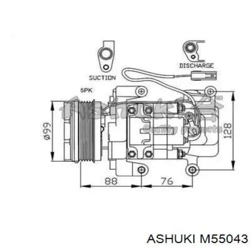 Компрессор кондиционера M55043 Ashuki