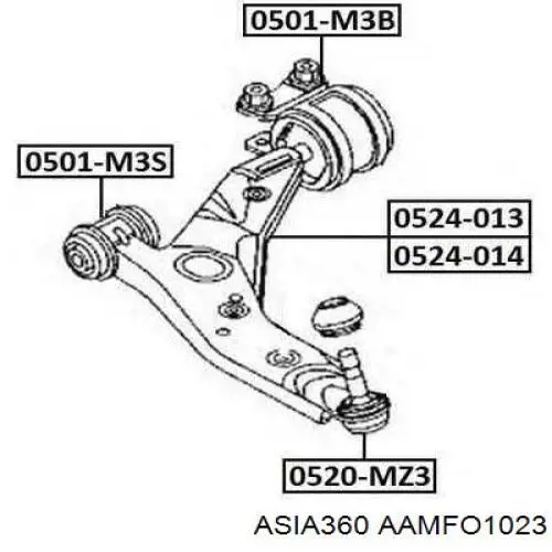 Сайлентблок передней подвески Asia360 AAMFO1023 цена, от 22.55 USD