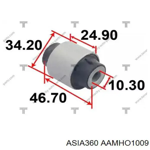 AAMHO1009 Asia360 сайлентблок переднего верхнего рычага