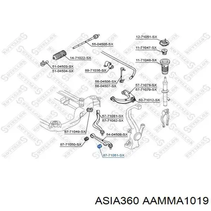 Купить AAMMA1019 Asia360 Сайлентблок нижний передней подвески