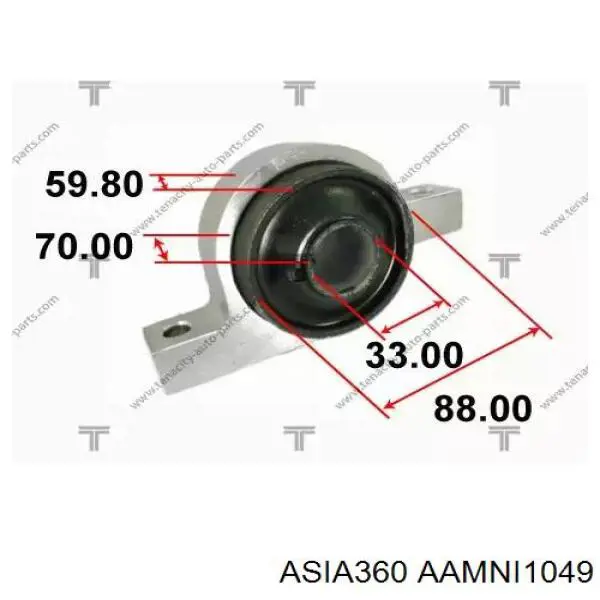 Сайлентблок переднего нижнего рычага AAMNI1049 Asia360