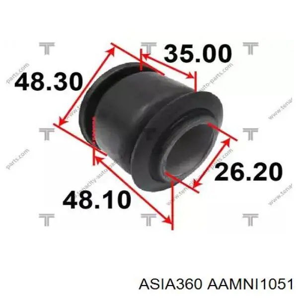 AAMNI1051 Asia360 сайлентблок тяги поперечной (задней подвески)